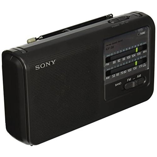 소니 Sony ICF38 Portable AMFM Radio (Black)