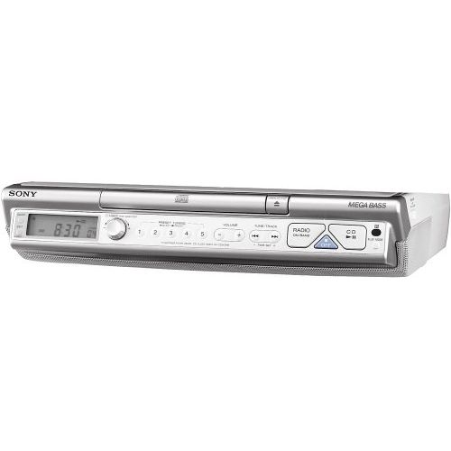 소니 Sony ICF-CD543RM Kitchen CD Clock Radio (Silver) (Discontinued by Manufacturer)