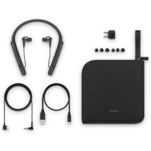 소니 Sony Premium Noise Cancelling Wireless Behind-Neck In Ear Headphones - Black (WI1000XB)