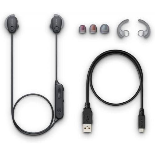 소니 Sony SP600N Wireless Noise Canceling Sports In-Ear Headphones, Black (WI-SP600NB)