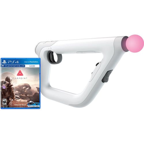 소니 Sony PS4 Shooter Bundle (5 Items): VR Headset CUH-ZRV1, Farpoint Aim Controller Bundle, PSVR Doom Game, Playstation Camera, and 2 Move Motion Controllers