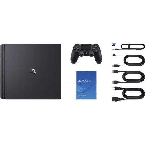 소니 Sony PlayStation PS4 Pro Bundle (6 Items): VR Starter Bundle, PS4 Pro 1TB Console= Jet Black, 4 Game Discs: Gran Turismo Sport, Skyrim, Doom, and VR Worlds