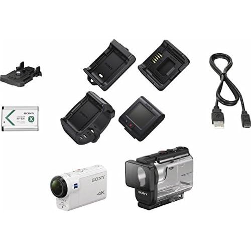 소니 Sony FDRX3000RW 4K HD Recording, Action Cam, Live View Underwater Camcorder, White