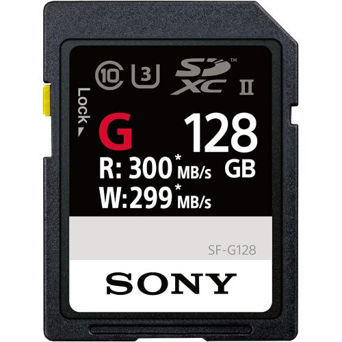 소니 Sony SF-G128T1 High Performance 128GB SDXC UHS-II Class 10 U3 Memory Card with Blazing Fast Read Speed up to 300MBs