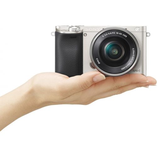 소니 Sony Alpha a6000 Mirrorless Digital Camera with 16-50 mm Lens 24.3MP (Silver)