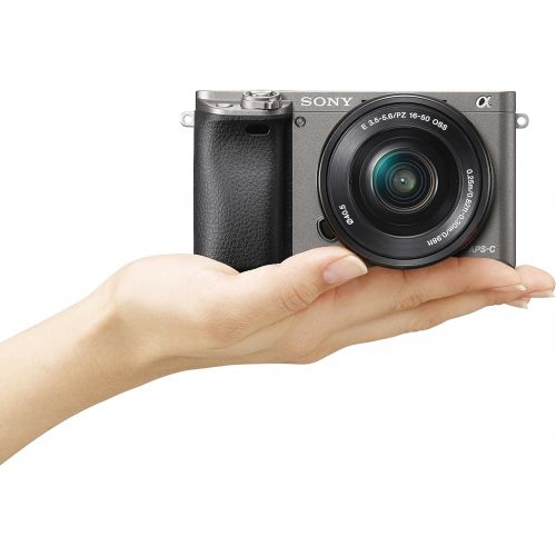 소니 Sony Alpha a6000 Mirrorless Digital Camera with 16-50mm Lens, Graphite (ILCE-6000LH)