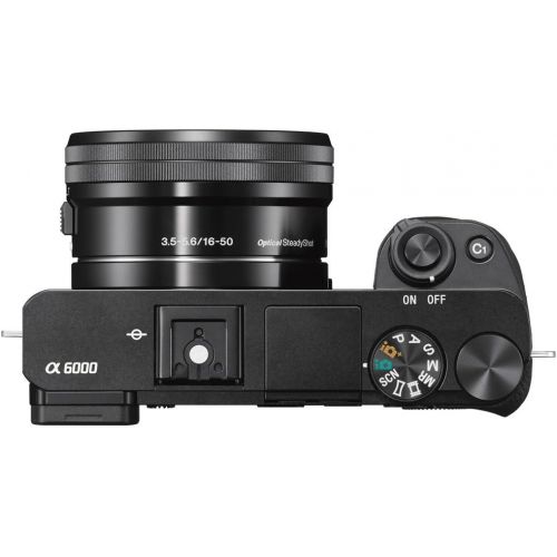 소니 Sony Alpha a6000 Mirrorless Digitial Camera 24.3MP SLR Camera with 3.0-Inch LCD (Black) w16-50mm Power Zoom Lens