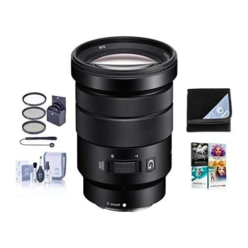 소니 Sony 18-105mm F4.0 G OSS E-Mount NEX Camera Lens Bundle with 72mm Filters & Pro Software