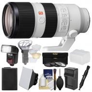 Sony Alpha E-Mount FE 70-200mm f/2.8 GM OSS Zoom Lens with Flash + Soft Box + Diffuser + NP-FW50 Battery & Charger + 3 UV/CPL/ND8 Filters + Kit