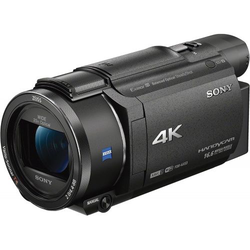 소니 Sony FDRAX53/B 4K HD Video Recording Camcorder (Black) with Travel Charger
