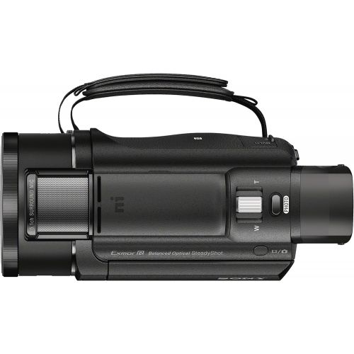 소니 Sony FDRAX53/B 4K HD Video Recording Camcorder (Black) & Sony NP-FV70A V-Series Rechargeable Digital Camera Battery Pack, Black & Sony BCTRV Travel Charger -Black