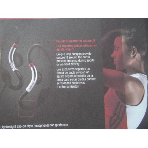 소니 Sony MDR-AS20J Active Style Headphones with Soft Loop Hangers - Black