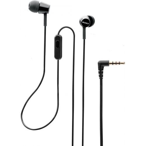 소니 Sony Earbuds with Microphone, in-Ear Headphones and Volume Control, Built-in Mic Earphones for Smartphone Tablet Laptop 3.5mm Audio Plug Devices, Black (MDREX155APB)