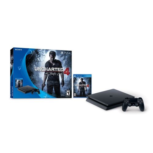 소니 PlayStation 4 Slim Console 2 items Bundle:PS4 Slim - Uncharted 4 Bundle,Sony PlayStation 4 Dualshock 4 Wireless Controller Glacier White