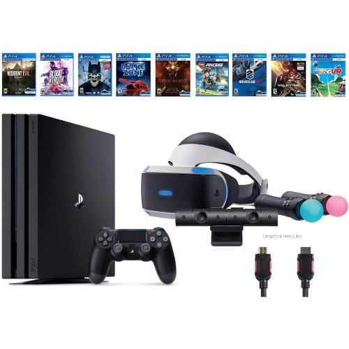 소니 Sony PlayStation VR Deluxe Bundle 12 Items:VR Start Bundle,PS4 Pro 1TB,8 VR Game Disc Rush of Blood,Valkyrie,Battlezone,Batman,DriveClub,Eagle, RIGS,Resident Evil 7:Biohazard