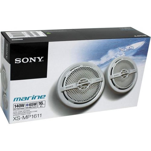 소니 Sony XS-MP1611 6.5 140 Watt Dual Cone Marine Speakers Stereo, Pair (3 Pack)