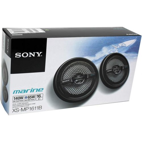 소니 Sony 2 XS-MP1611B 6.5 140W Dual Cone ATVUTV Speakers Stereo Black XSMP1611B (6 Pack)