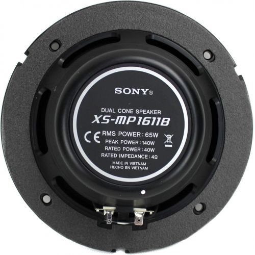 소니 Sony 2 XS-MP1611B 6.5 140W Dual Cone ATVUTV Speakers Stereo Black XSMP1611B (6 Pack)