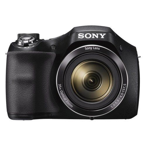 소니 Sony DSCH300B Digital Camera with DSLR Holster Bag and 32GB SD Card Bundle (Black)