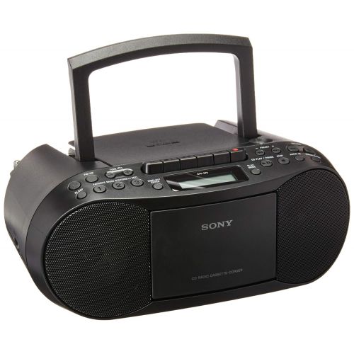 소니 Sony CFDS70-BLK CDMP3 Cassette Boombox Home Audio Radio, Black, with Aux Cable