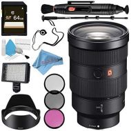 Sony FE 24-70mm f2.8 GM Lens SEL2470GM + 82mm 3 Piece Filter Kit + Professional 160 LED Video Light Studio Series + 64GB SDXC Card + Lens Pen Cleaner + 70in Monopod + Deluxe Clean