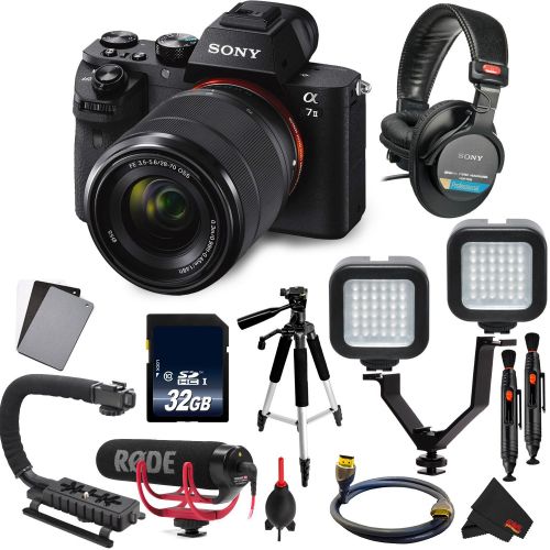소니 Sony Alpha a7 II Mirrorless Digital Camera FE 28-70mm Lens Vlogger Combo 4k Recorder International Model