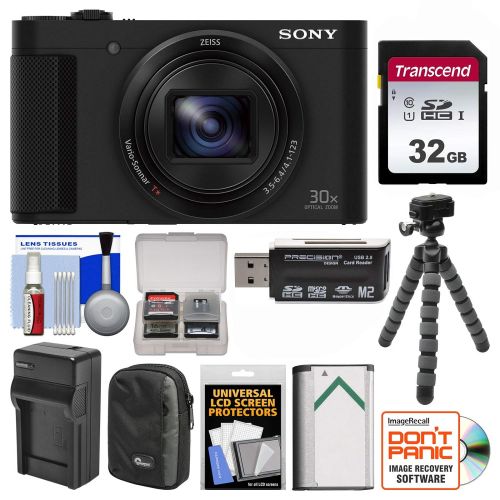 소니 Sony Cyber-Shot DSC-HX80 Wi-Fi Digital Camera with 32GB Card + Case + Battery & Charger + Flex Tripod + Kit