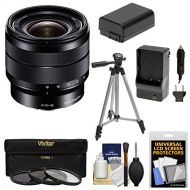 Sony Alpha E-Mount 10-18mm f4.0 OSS Wide-angle Zoom Lens + 3 Filters + Tripod + NP-FW50 Battery & Charger Kit for A7, A7R, A7S Mark II, A5100, A6000, A6300