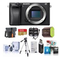 Sony Alpha a6300 Mirrorless Digital Camera Body - Bundle With 32GB Class 10 SDHC Card, Holster Case, Spare Battery, Cleaning Kit, Tripod, Memory Wallet, Screen Protector, Card Read