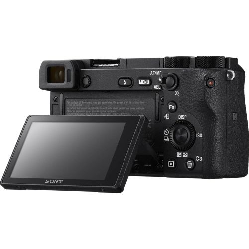 소니 Sony Alpha A6500 4K Wi-Fi Digital Camera Body with 64GB Card + Case + Flash + Battery & Charger + Tripod + Video Light + Mic + Kit