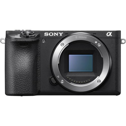 소니 Sony Alpha A6500 4K Wi-Fi Digital Camera Body with 64GB Card + Case + Flash + Battery & Charger + Tripod + Video Light + Mic + Kit