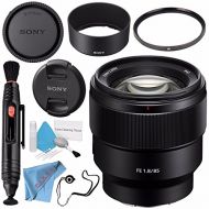 Sony FE 85mm f/1.8 Lens SEL85F18 + 67mm UV Filter + Lens Pen Cleaner + Fibercloth + Lens Capkeeper + Deluxe Cleaning Kit Bundle