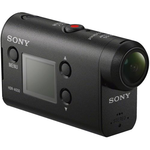 소니 Sony Action Cam HDR-AS50 Wi-Fi HD Video Camera Camcorder with 32GB Card + Battery + Case + Flex Tripod + Flat Surface & 2 Helmet Mounts + Kit