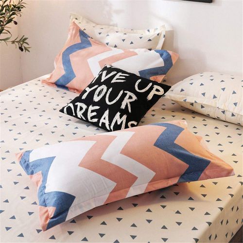  Sookie Kids Polyester 3PCs Geometric Wave Bedding Set for Girls and Boys(1Duvet Cover+2 Pillow Shams) Soft Teen No Comforter and Sheet -Full/Queen,Blue White Pink