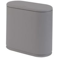 Sooyee 10 Liter Rectangular Plastic Trash Can Wastebasket with Press Type Lid,2.4 Gallon Garbage Container Bin for Bathroom,Powder Room,Bedroom,Kitchen,Craft Room,Office,(Gray)