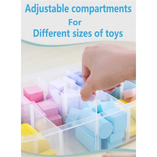  [아마존베스트]Sooyee 6 Layers Stackable Storage Container Clear 60 Adjustable Compartments,Compatible with Small Toys Arts and Crafts Piping Tips Hardware Storage