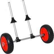 Soozier Universal Kayak Cart, Trolley Trailer Kayak Wheels with Strong Aluminum Frame, Adjustable Width Crossbar, & Large Tires