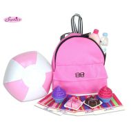 Sophias Doll Food, Beach Ball & Doll Backpack Accessory Set fits 18 Inch Dolls | 12 Pieces Includes Backpack of Food, Ball, Napkins, Sunscreen & Water Bottle