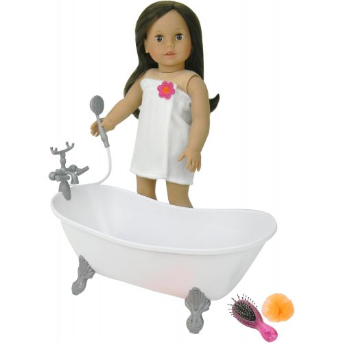  White Doll Bathtub by Sophias | 18 Inch Doll Tub with Handshower