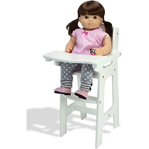  Affordable Doll High Chair in White with Heart Cutout Design by Sophias, Fits 15 Inch Bitty Baby Dolls, by American Girl and More!.