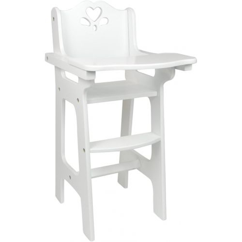  Affordable Doll High Chair in White with Heart Cutout Design by Sophias, Fits 15 Inch Bitty Baby Dolls, by American Girl and More!.