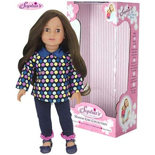  Sophias 18 Inch Doll Catherine, 18 Inch Brunette Doll, Jointed ArmsLegs & Soft Body, Brand Doll