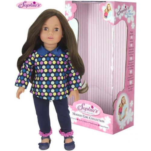  Sophias 18 Inch Doll Catherine, 18 Inch Brunette Doll, Jointed ArmsLegs & Soft Body, Brand Doll