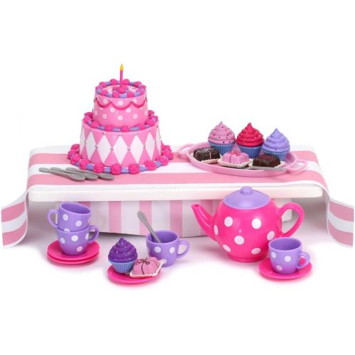  Sophias 18 Inch Doll Tea Party & Dessert Food Set, Two Complete Doll Sets for Your Favorite 18 Inch Doll | Includes 64 Pieces of Pretend Doll Food & Accessories