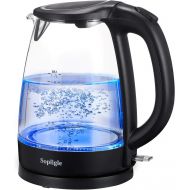 Sopligle Premium Electric Kettle,BPA-Free Hot Water Boiler, Potable Fast Water Kettle with Auto Shutoff, Boil-Dry Protection, Borosilicate Glass,Cordless with LED Light, 1.7L,1500W