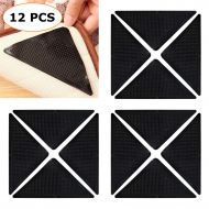 Sopplea 12 pcs Non Slip Rug Grippers for Hardwood Floors，Carpet Gripper for Tile Floors, Carpets, Floor Mats, Wall,Rugs Double Sided Anti Curling,Non-Slip,Washable and Reusable Pad