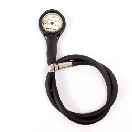  Sopras Sub High Pressure Gauge 1.5 inch Imperial 0-5000 PSI SPG with Hose Scuba Diving