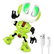 Stocking Stuffers for Kids, Sopu Rechargeable Robot Toys, Mini Talking Robot with Repeats Waht You Say, LED Lights and Cool Sounds Interactive Toy Christmas Stocking Stuffers for Adults Kids (Green)