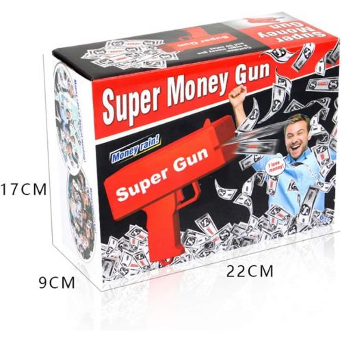  [아마존베스트]Sopu Make it Rain Money Gun Paper Playing Spary Money Toy Gun, Prop Money Gun with 100 Pcs Play Money Cash Gun Party Supplies (Money Gun)