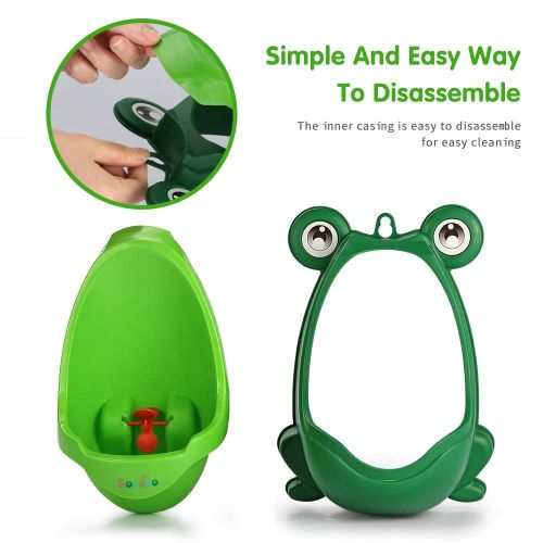  [아마존베스트]Soraco Frog Potty Training Urinal for Toddler Boys Toilet with Aiming Target - Green